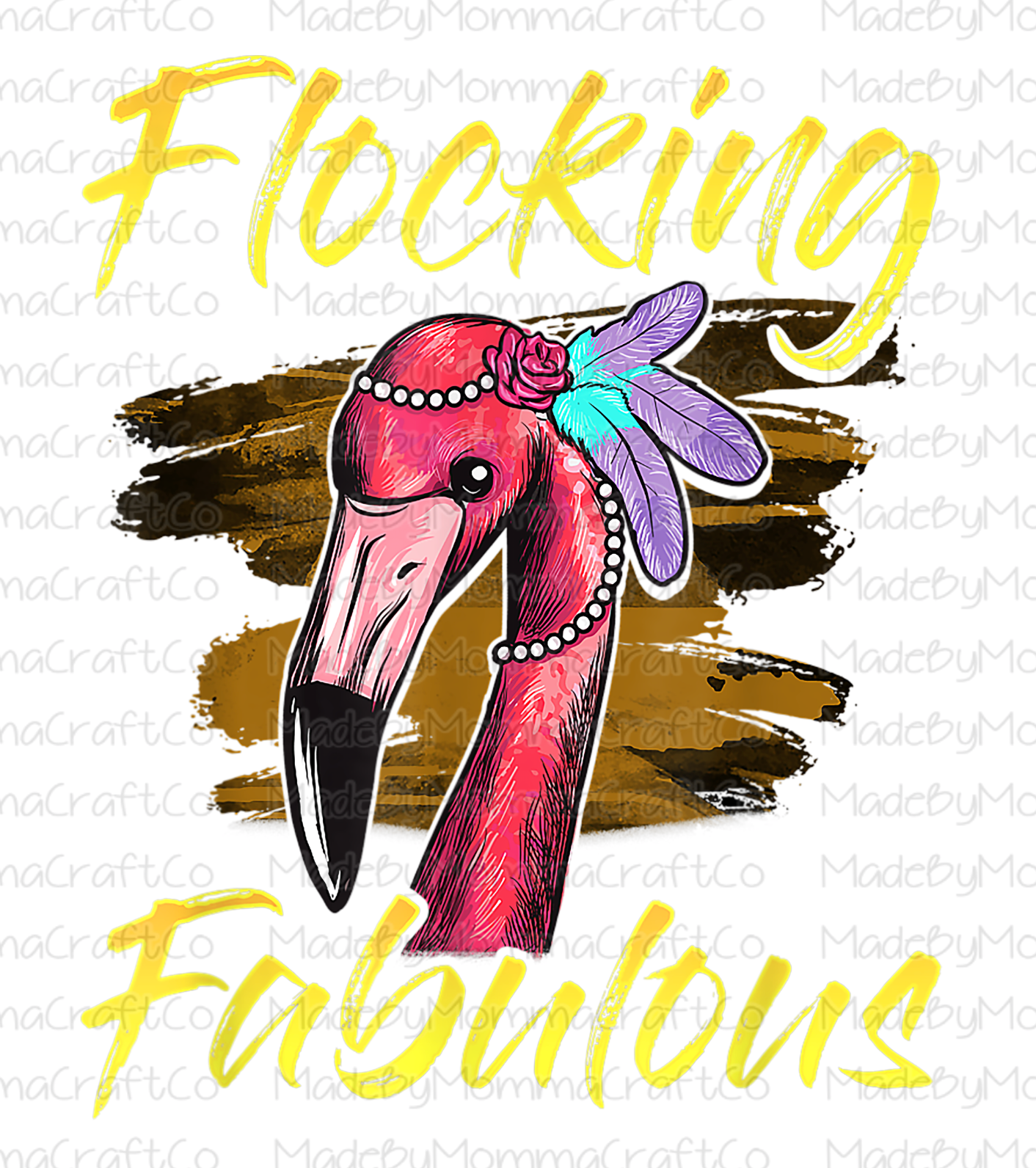 Flocking Fabulous - Feathers - Flamingo - Cheat Clear Waterslide™ or White Cast Sticker