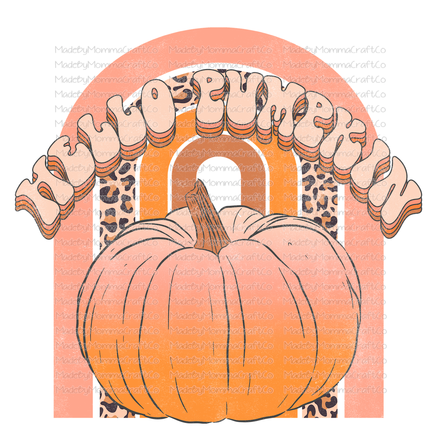 hello pumpkin retro rainbow leopard -Cheat Clear Waterslide™ or White Cast Sticker