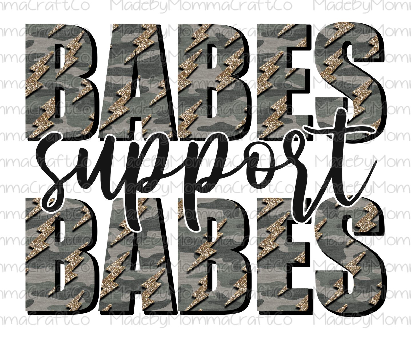 Babes Support Babes Camo Lightning Cheat Clear Waterslide™ or White Cast Sticker