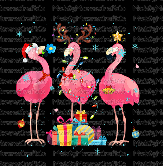 Christmas - Flamingo - Cheat Clear Waterslide™ or White Cast Sticker