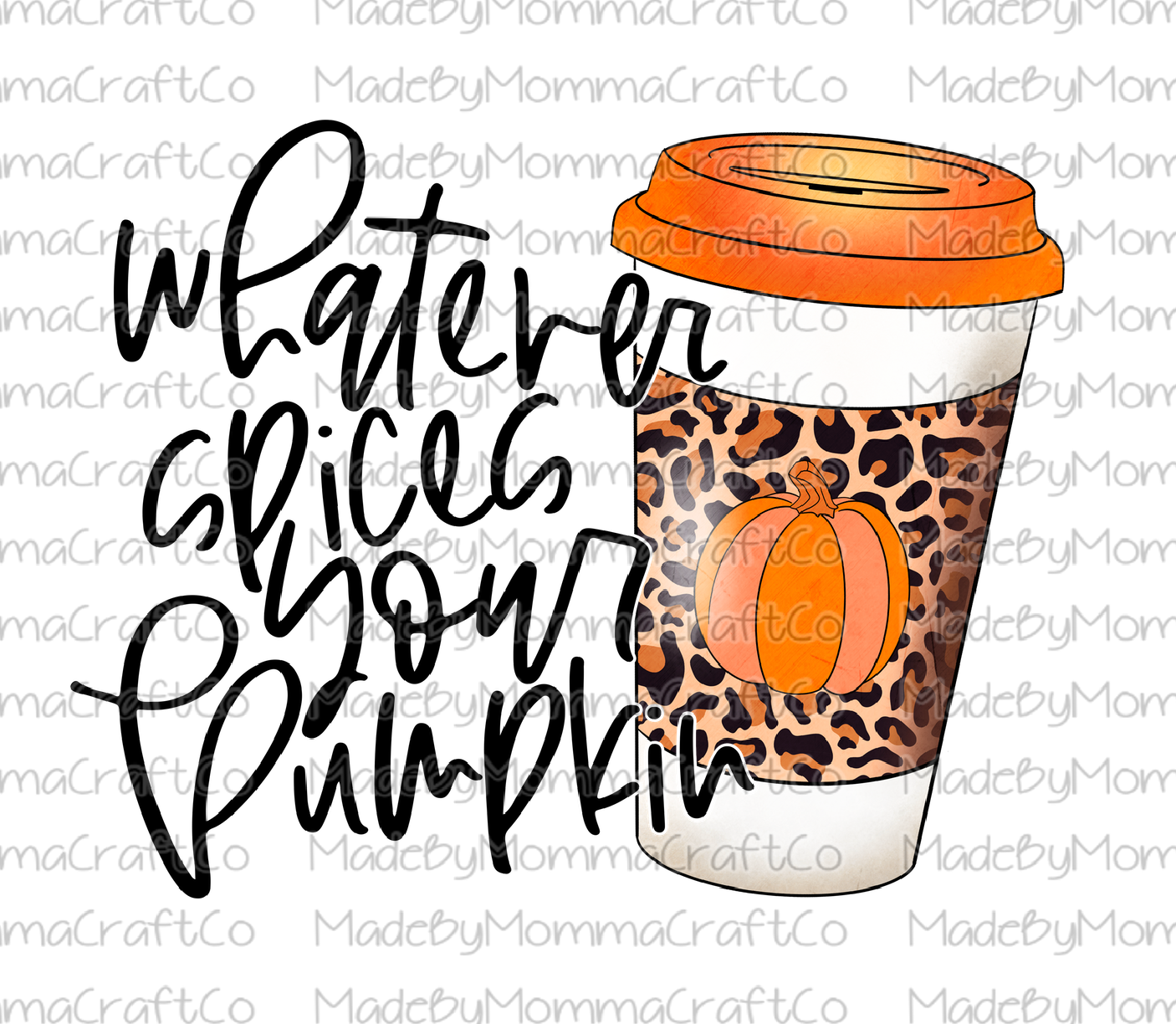 Whatever Spices Your Pumpkin Leopard Coffee Fall Cheat Clear Waterslide™ or White Cast Sticker
