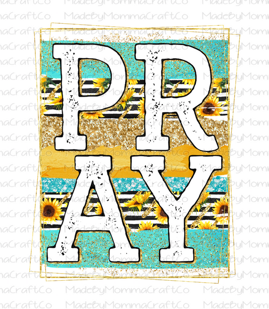 Pray Sunflower - Cheat Clear Waterslide™ or White Cast Sticker