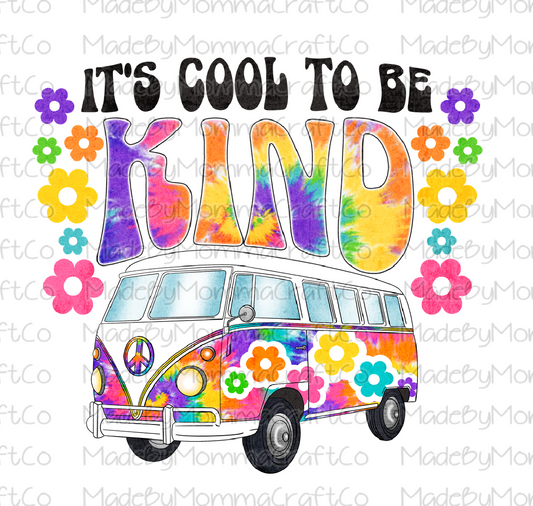 It's Cool To Be KInd VW Hippie Bus Cheat Clear Waterslide™ or White Cast Sticker