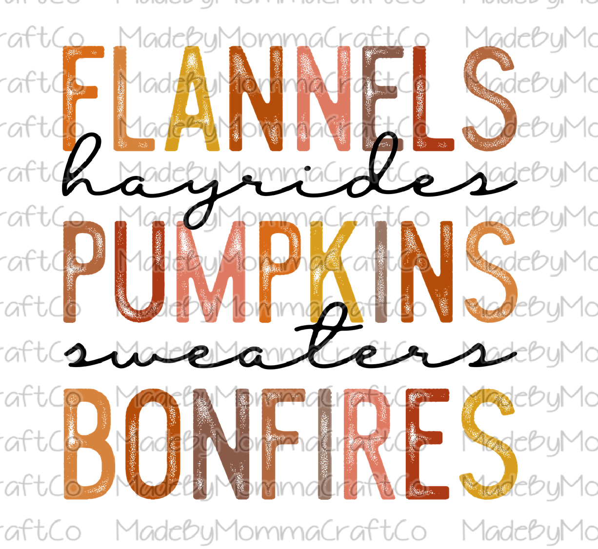 Flannels Hayrides Pumpkins Sweaters Bonfires Cheat Clear Waterslide™ or White Cast Sticker