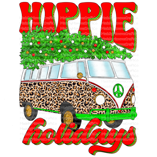 Hippie Hollidays Bus - Leopard - Cheat Clear Waterslide™ or White Cast Sticker