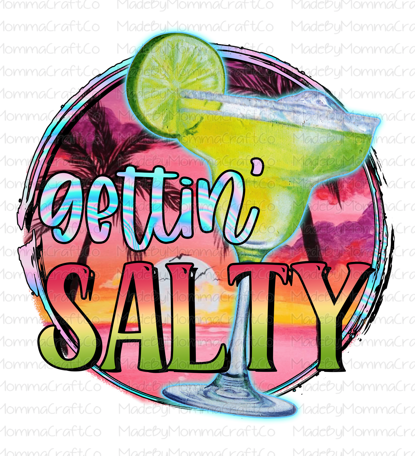 Gettin&#39; Salty Margarita Retro - Cheat Clear Waterslide™ or White Cast Sticker