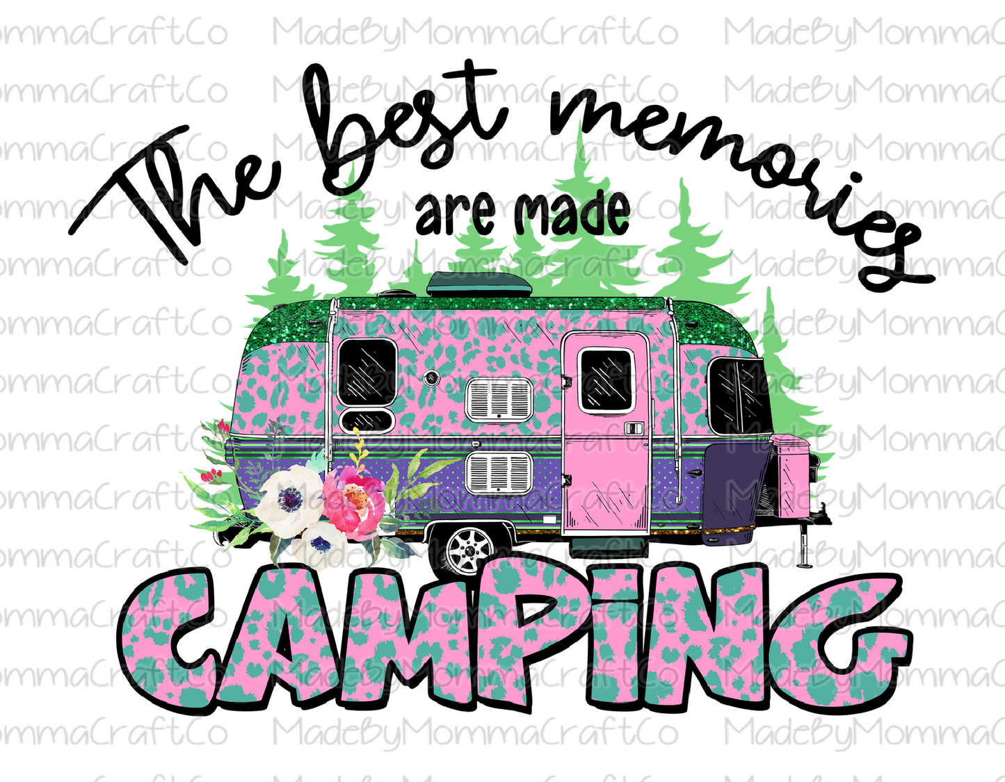 The Best Memories Are Made Camping Cheat Clear Waterslide™ or White Cast Sticker