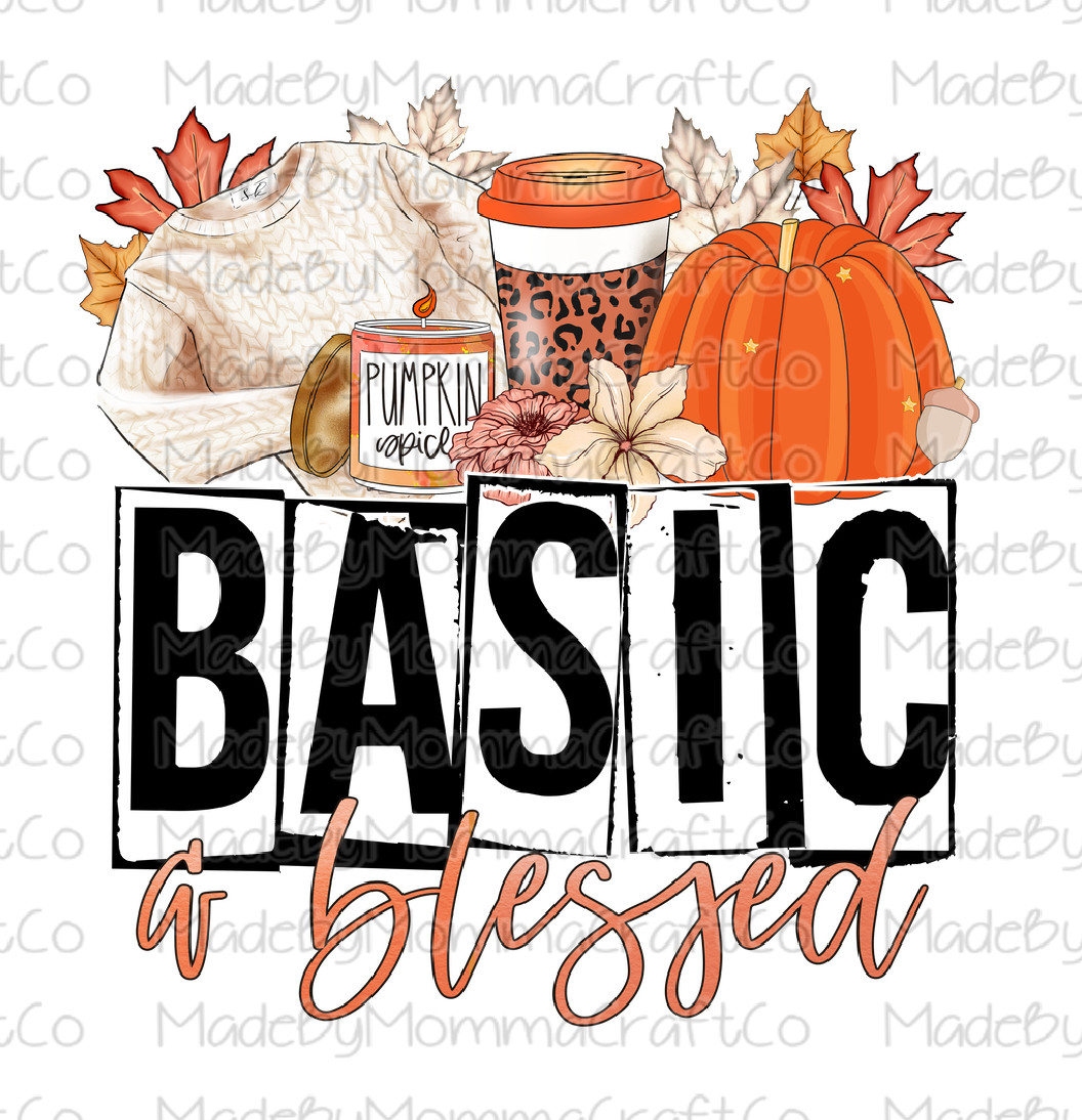 Basic &amp; Blessed Fall Thanksgiving Cheat Clear Waterslide™ or White Cast Sticker