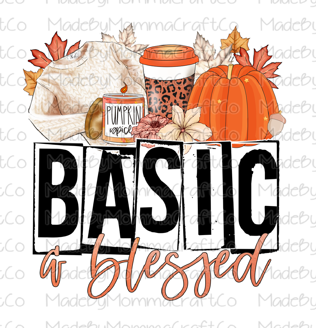 Basic & Blessed Fall Thanksgiving Cheat Clear Waterslide™ or White Cast Sticker