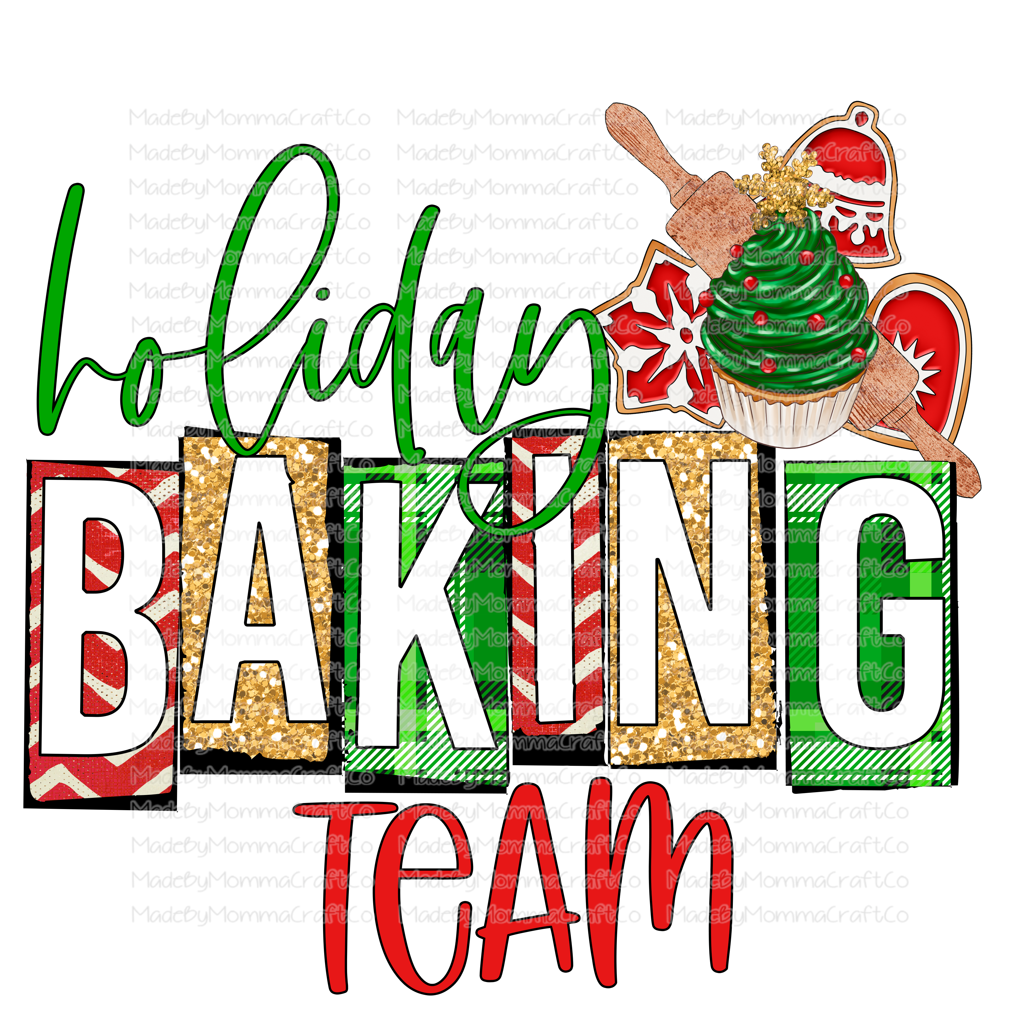 Holiday Baking Team - Christmas - Cheat Clear Waterslide™ or White Cast Sticker