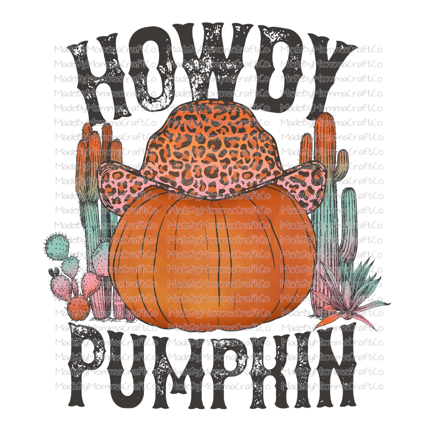 Howdy Pumpkin Western Fall Halloween -Cheat Clear Waterslide™ or White Cast Sticker