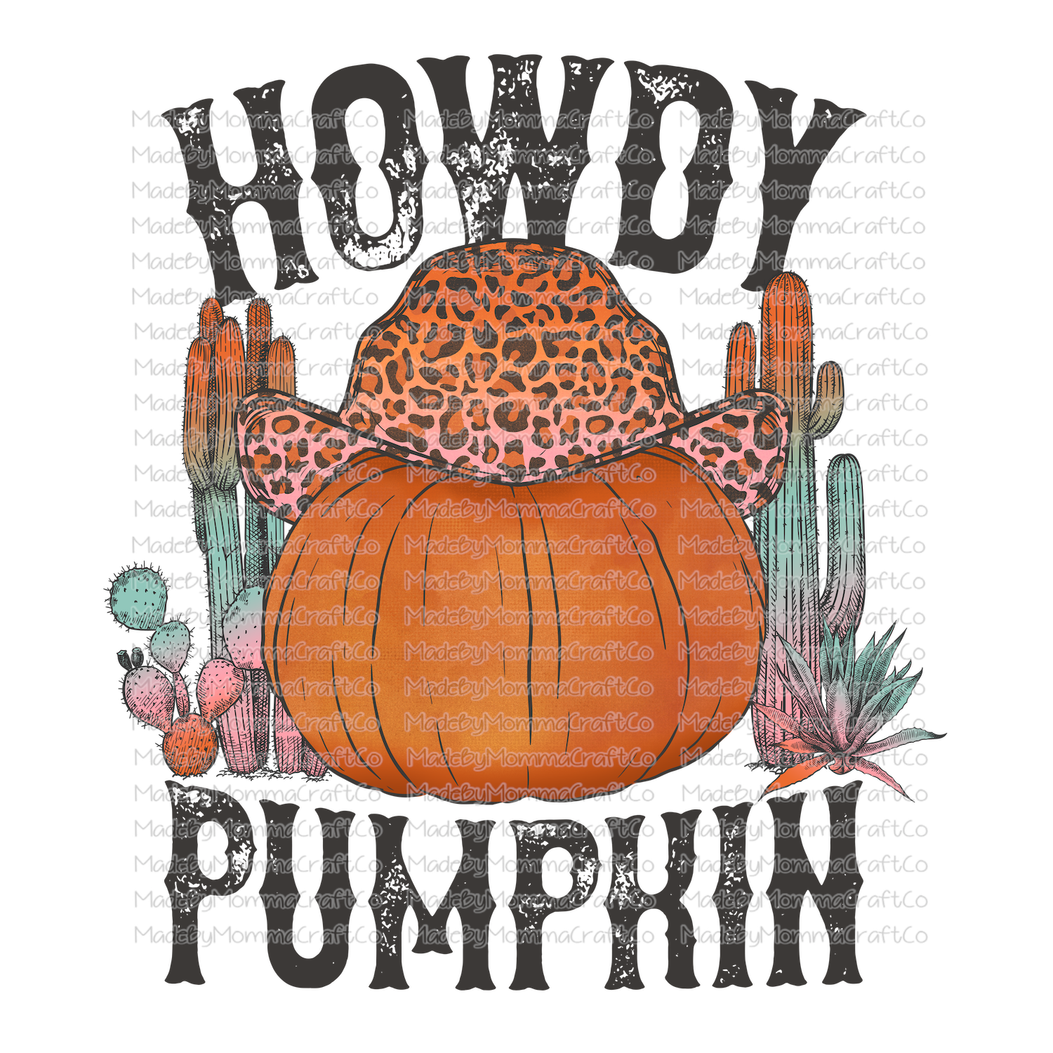 Howdy Pumpkin Western Fall Halloween -Cheat Clear Waterslide™ or White Cast Sticker