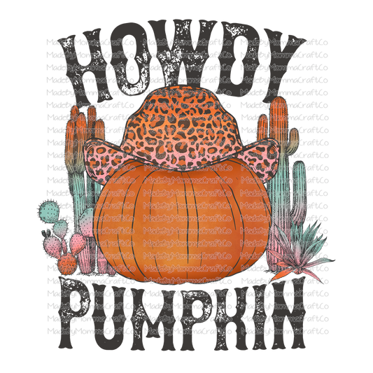 Howdy Pumpkin Western Fall Halloween -Cheat Clear Waterslide™ or White Cast Sticker