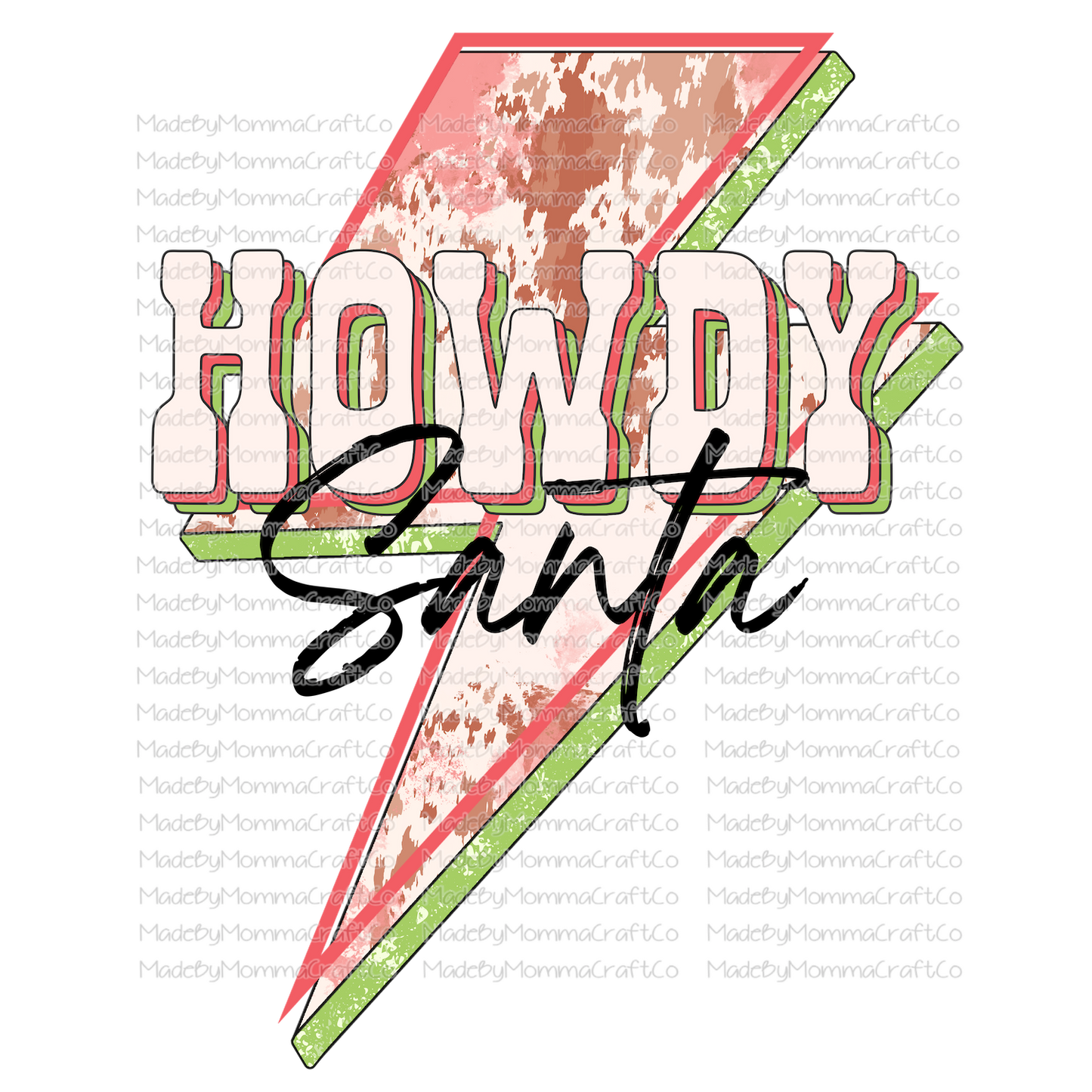 Howdy Santa Lightning -Cheat Clear Waterslide™ or White Cast Sticker