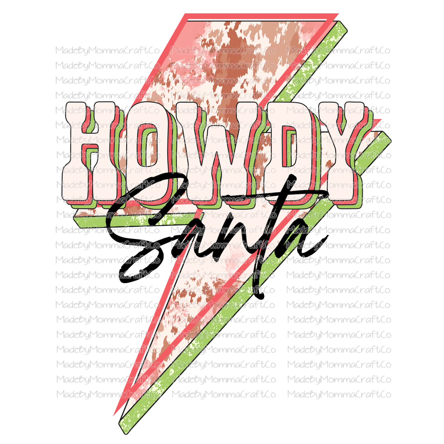 Howdy Santa Lightning -Cheat Clear Waterslide™ or White Cast Sticker