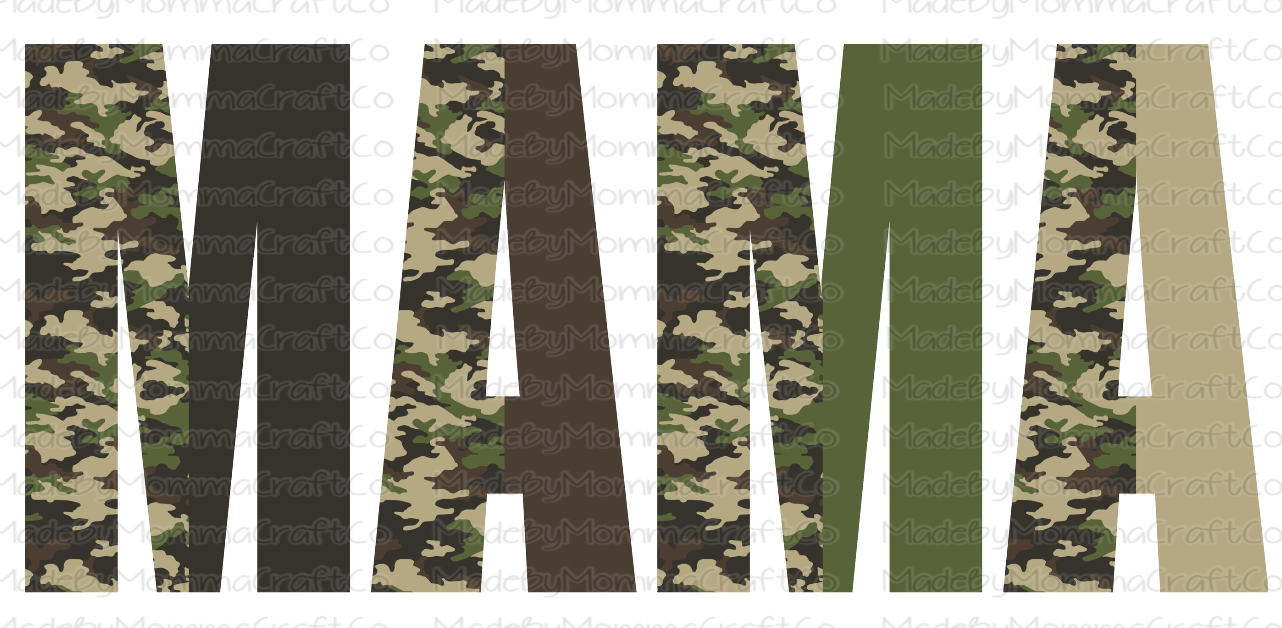 Mama Mini Set Camo  - Cheat Clear Waterslide™ or White Cast Sticker