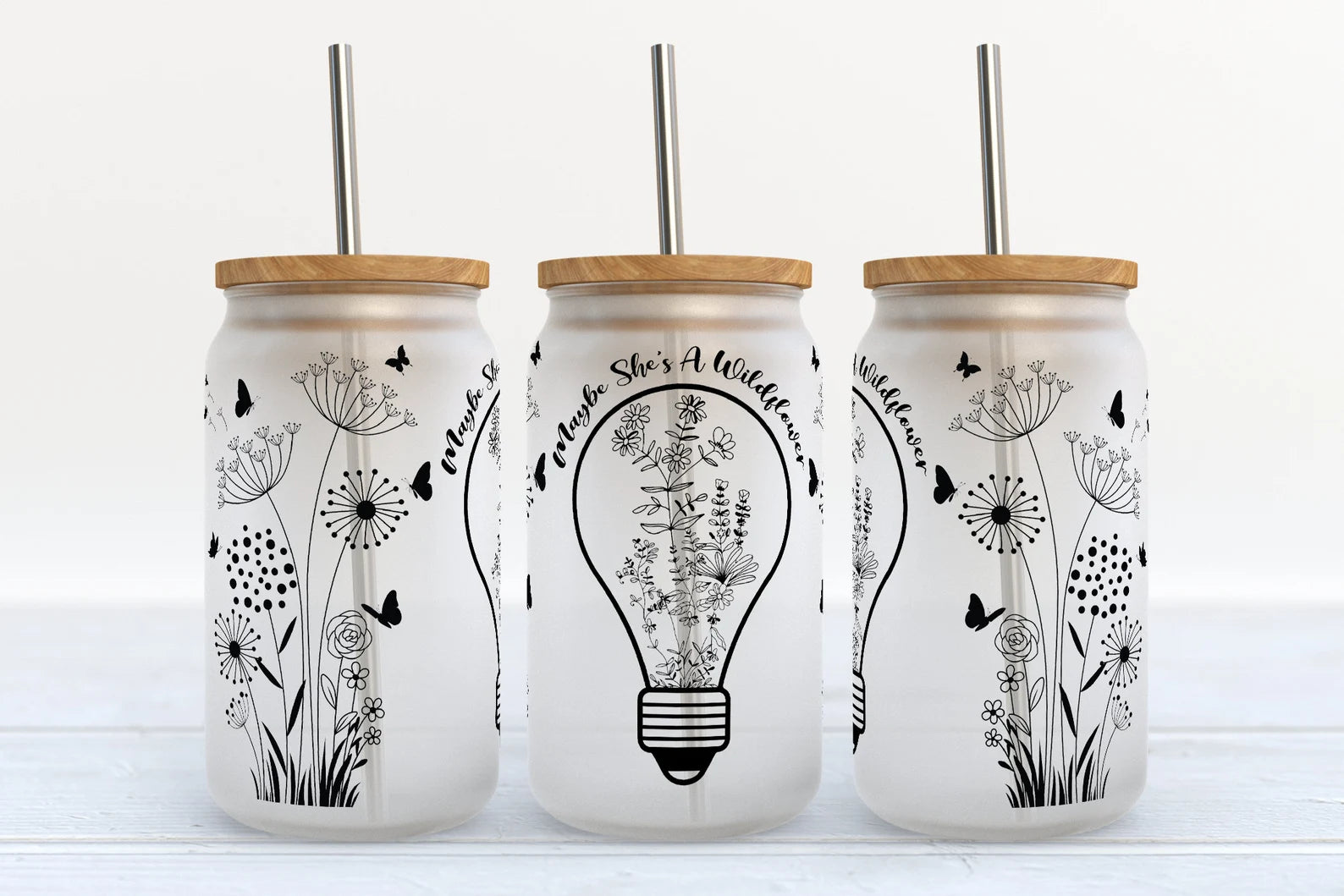 She&#39;s A Wildflower Sublimation Libbey Can Wrap