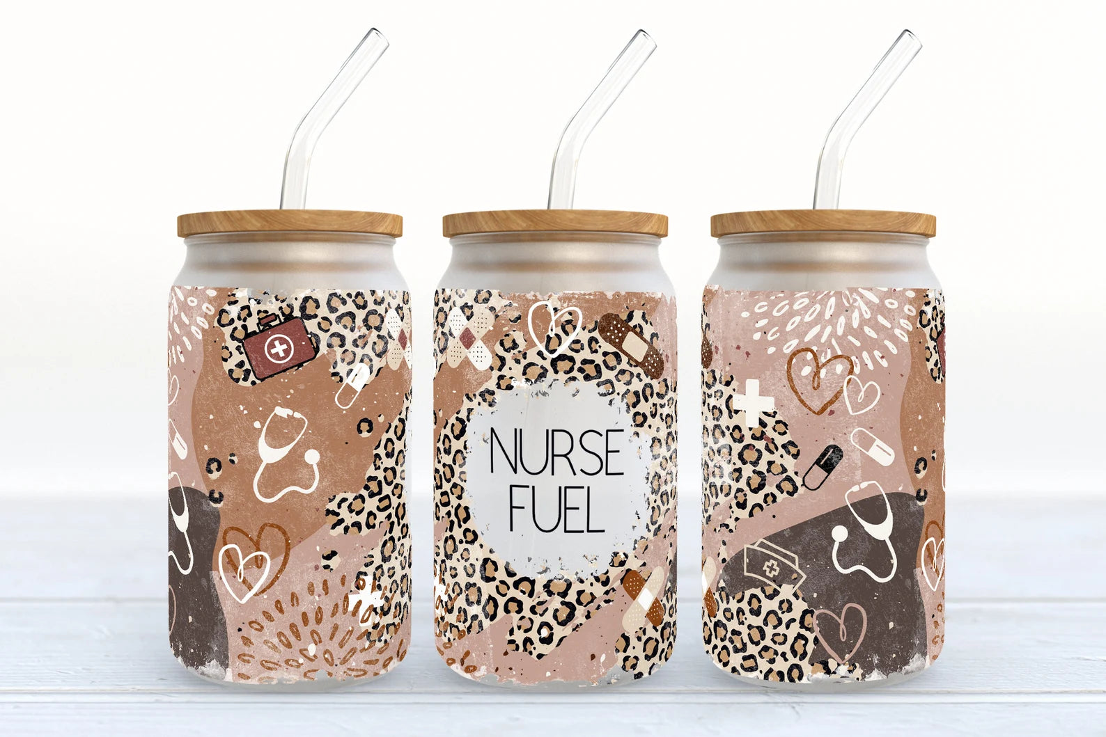 Nurse Fuel Sublimation Libbey Can Wrap