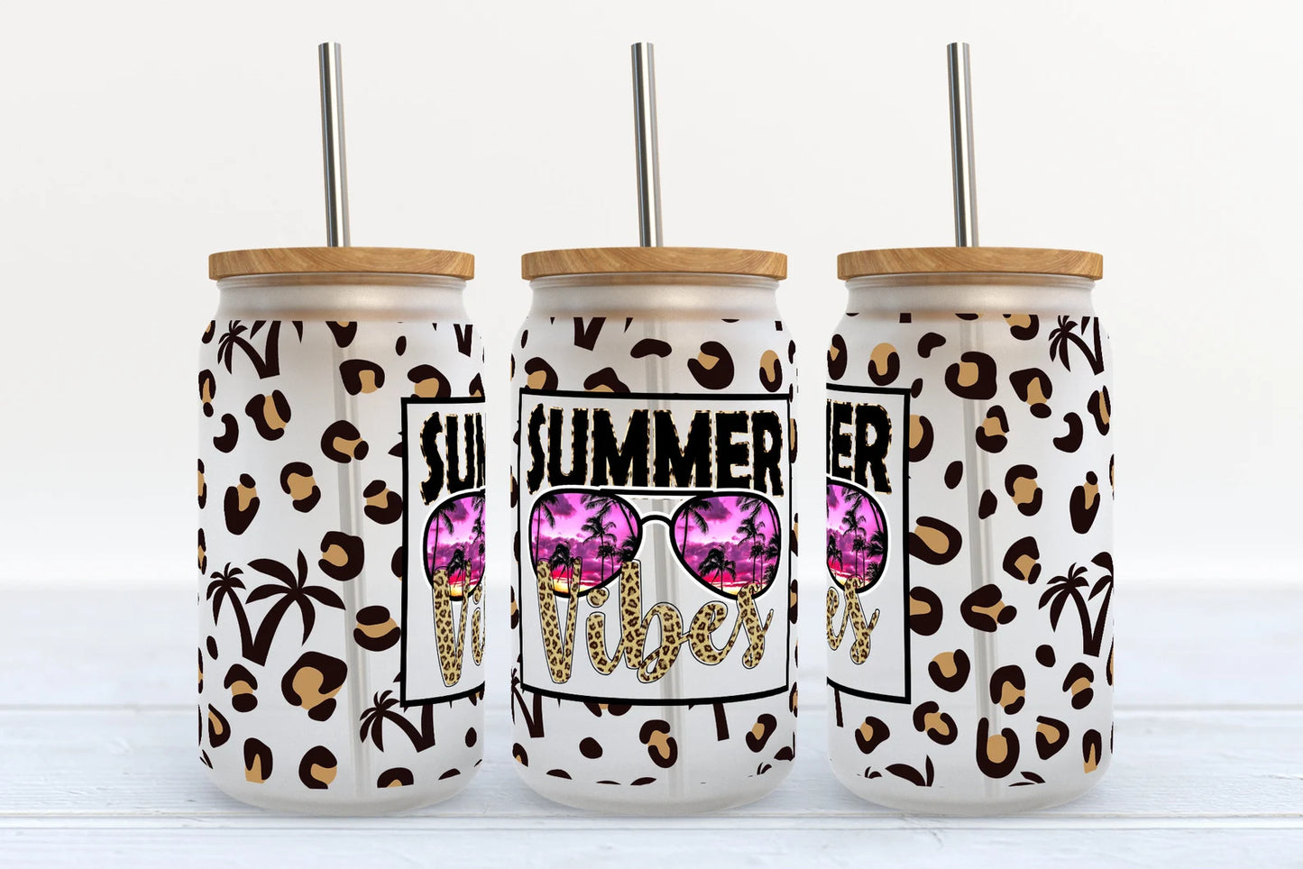 Summer Vibes Sublimation Libbey Can Wrap