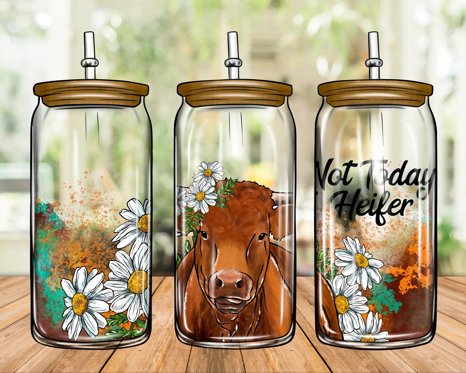 Not Today Heifer Sublimation Libbey Can Wrap