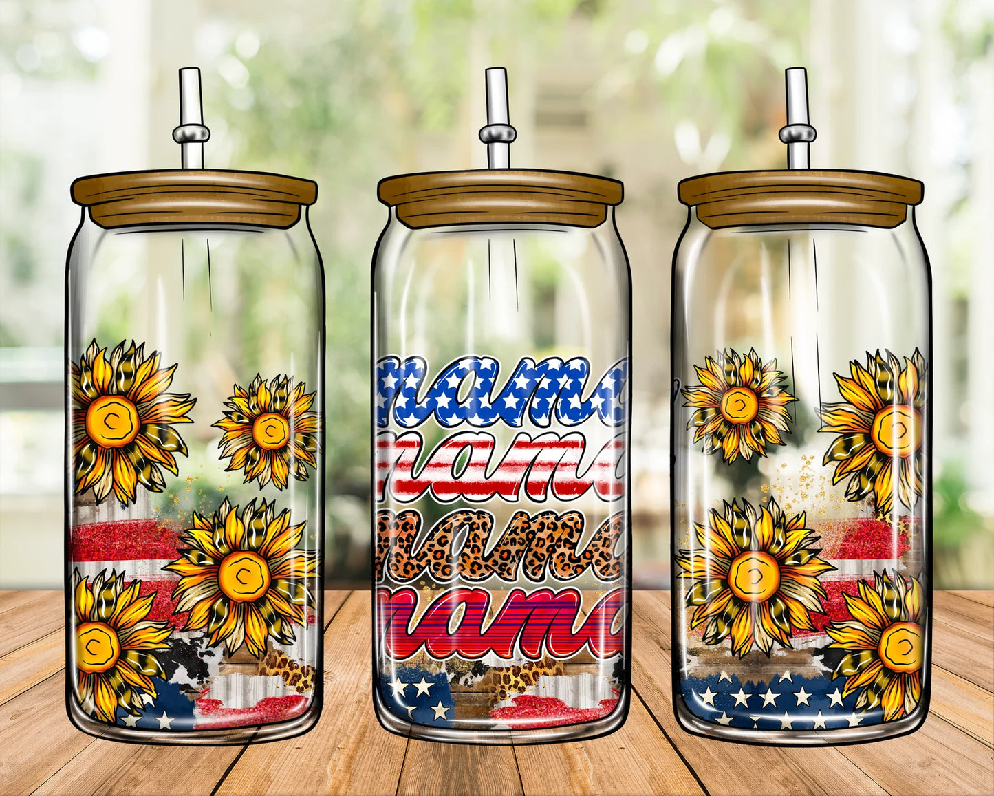 American Mama Patriotic Sublimation Libbey Can Wrap