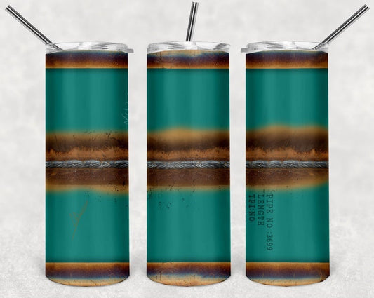 Pipe Line Welder Sublimation Tumbler Wrap - Or Clear Waterslide Wrap