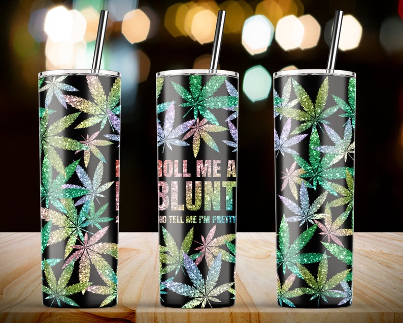 Roll Me A Blunt Pot Leaf Wrap - Sublimation Or Clear Waterslide Wrap