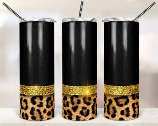 Half Leopard Sublimation Tumbler Wrap - Or Clear Waterslide Wrap