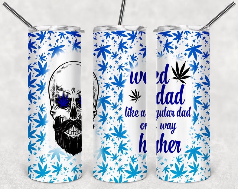Weed Dad Skull Wrap - Sublimation Or Clear Waterslide Wrap