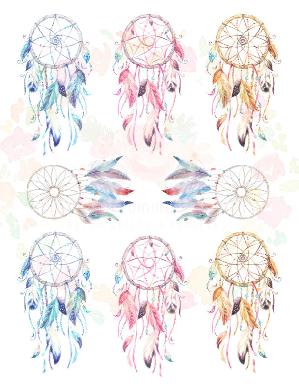 Boho Dream Catchers Cheat Clear Waterslide™ Themed Sheet  Elements Sheet