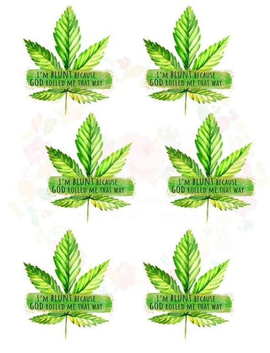 Blunt 420 Marijuana Pot Leaf Weed Cheat Clear Waterslide™ or White Cast Sticker