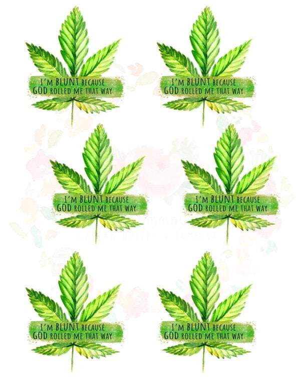 Blunt 420 Marijuana Pot Leaf Weed Cheat Clear Waterslide™ or White Cast Sticker