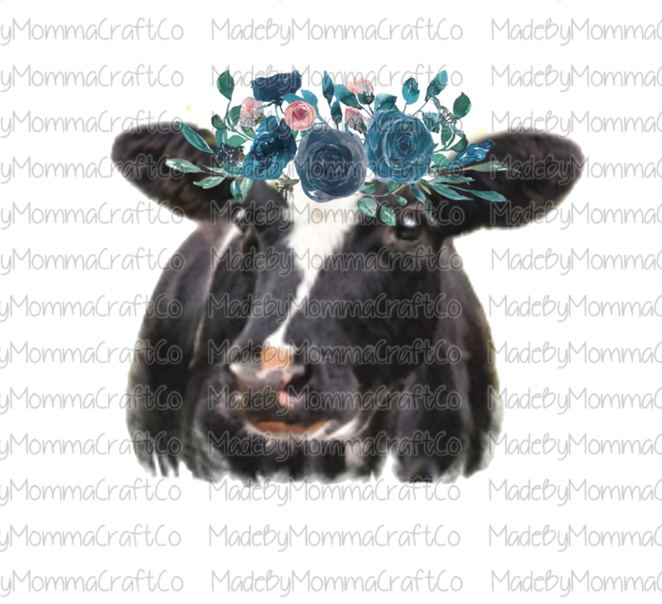 Teal heifer cow -Cheat Clear Waterslide™ or White Cast Sticker