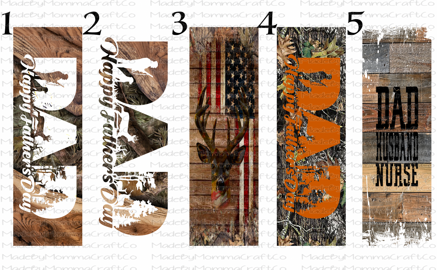 Camo Deer Fathers Day Manly Pen wraps - Printed Waterslide or Digital Download Bundle