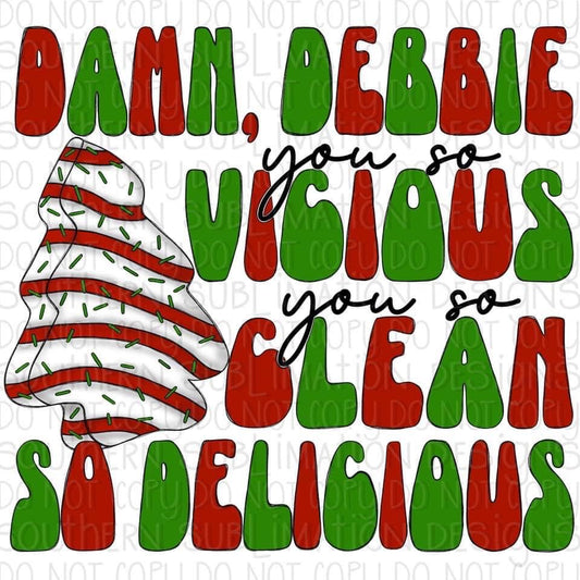 Damn Debbie Christmas cakes - Cheat Clear Waterslide™ or White Cast Sticker