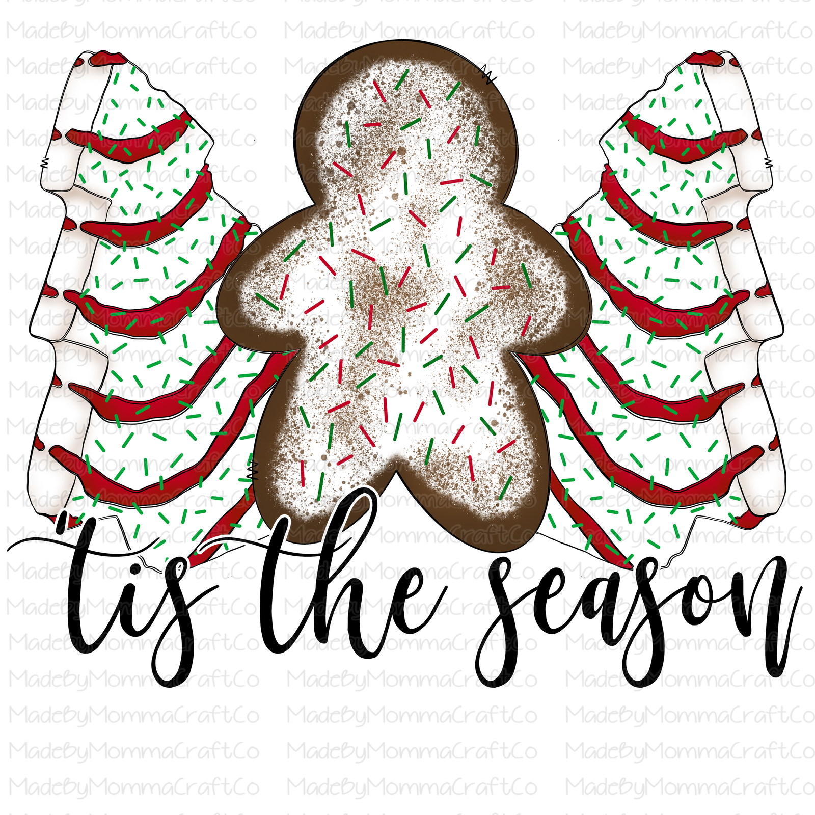 Tis the season Christmas cakes - Cheat Clear Waterslide™ or White Cast Sticker