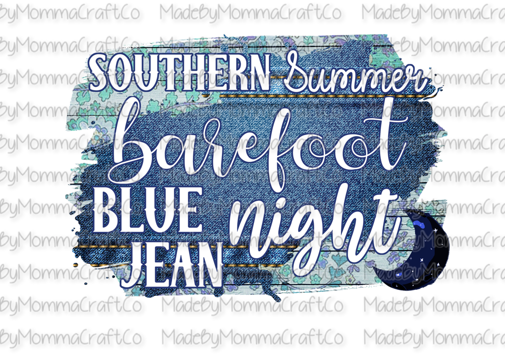 Barefoot Blue Jean Night Country- laser printed waterslide decal