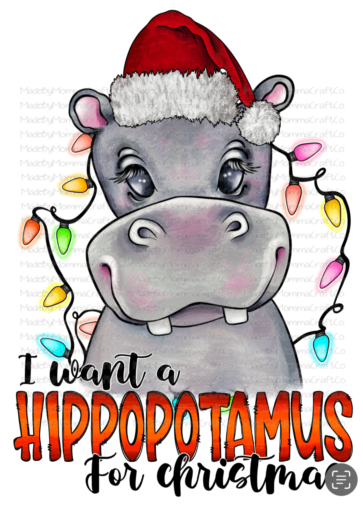 I want a Hippopotamus for Christmas -Cheat Clear Waterslide™ or White Cast Sticker