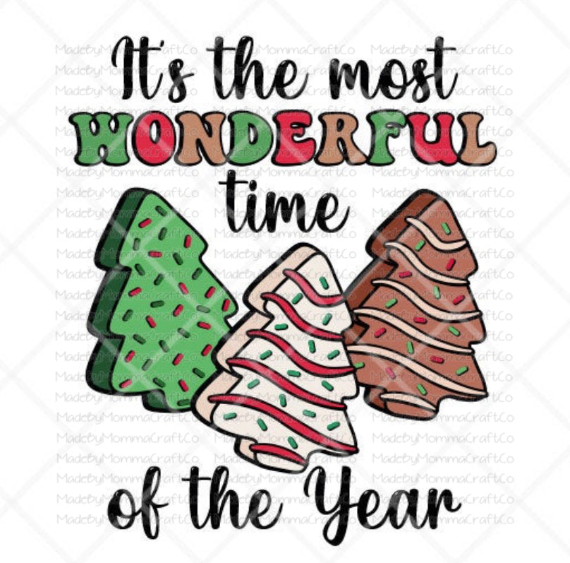 The most wonderful time of year Debbie Christmas Cake - Cheat Clear Waterslide™ or White Cast Sticker