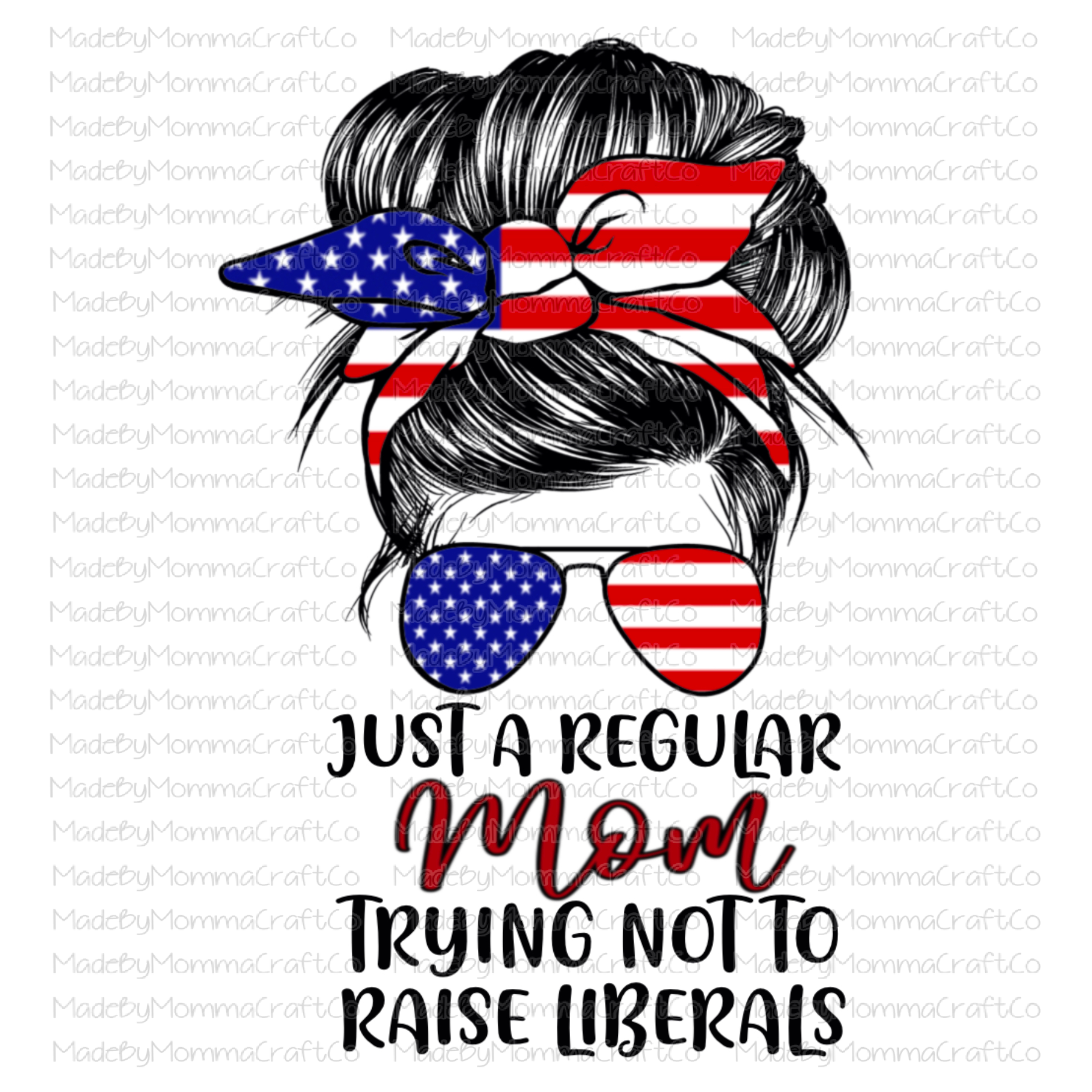 Regular Mom Trying Not To Raise Liberals Messy Bun - Cheat Clear Waterslide™ or White Cast Sticker