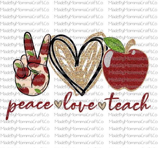 Peace Love Teach-Cheat Clear Waterslide™ or Cheat Clear Sticker Decal