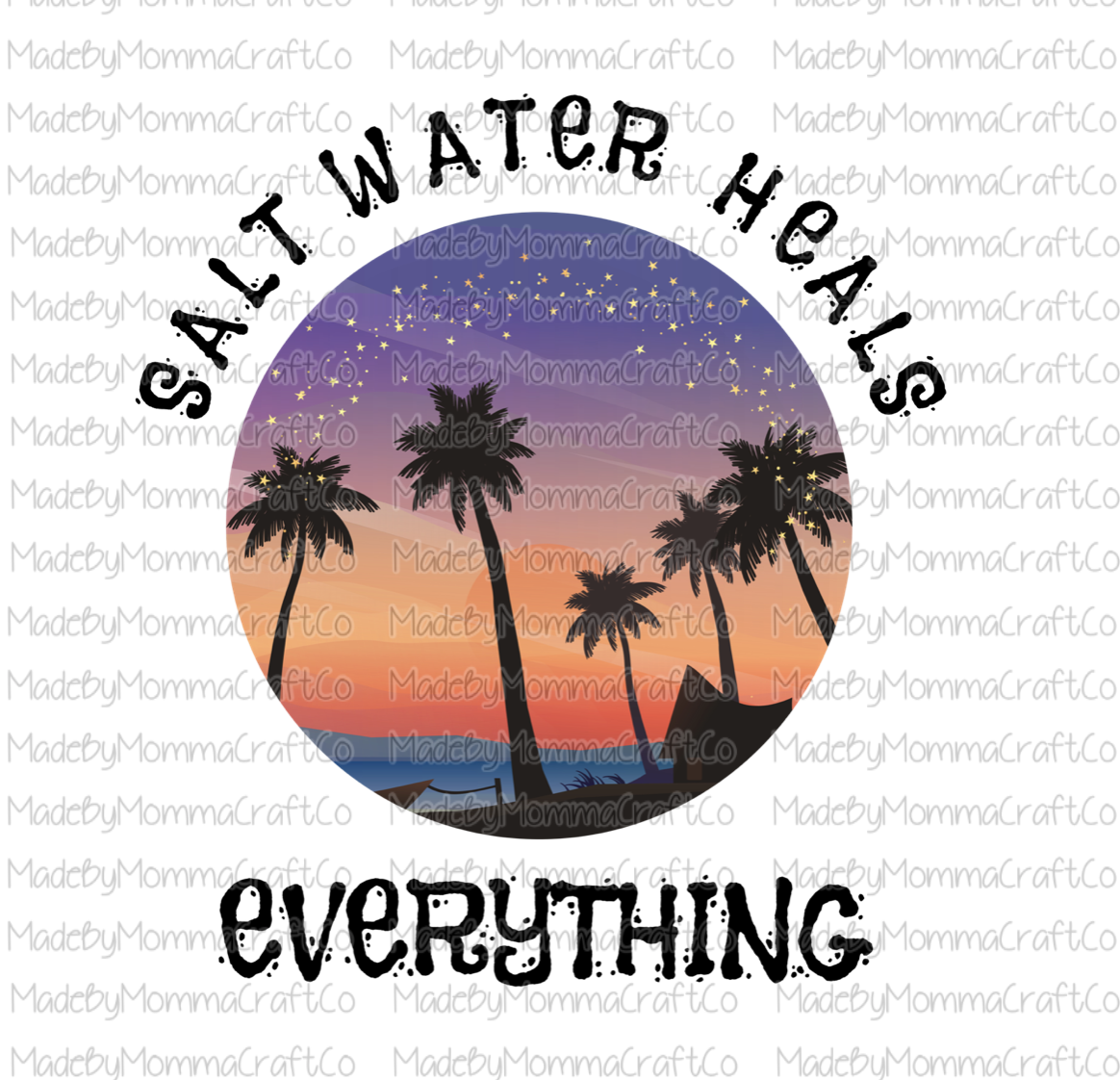 Salt water heals everything Beach-Cheat Clear Waterslide™ or White Cast Sticker