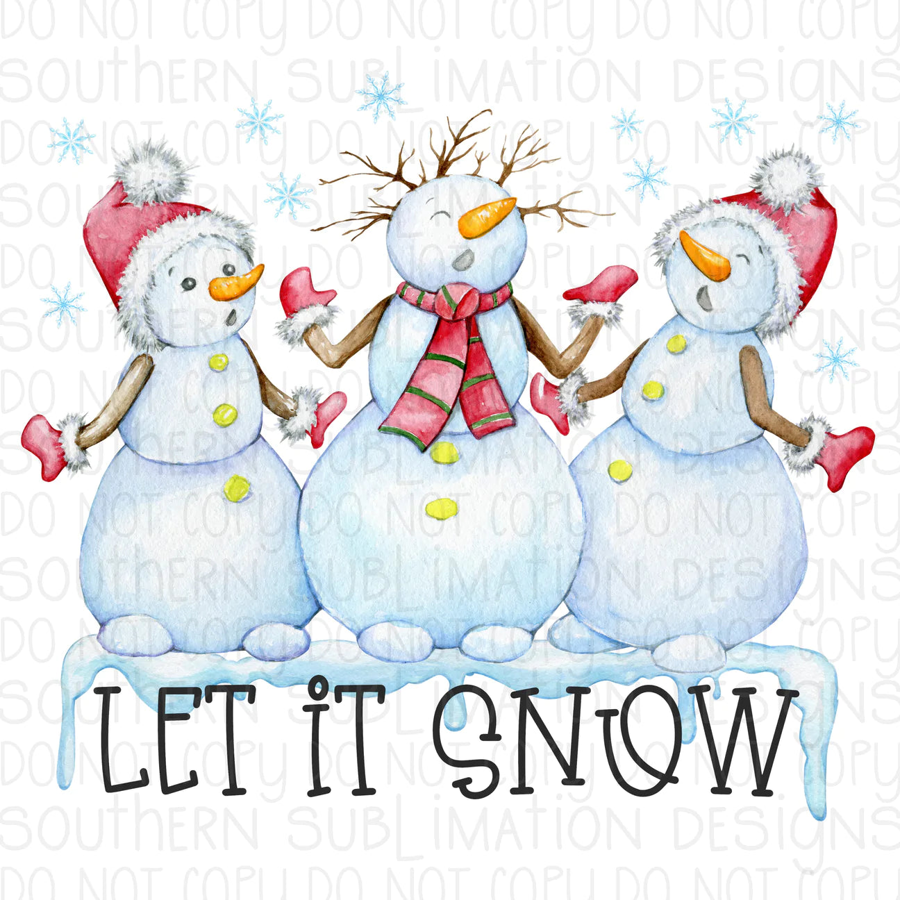 Let it Snow Snowman Christmas -Cheat Clear Waterslide™ or White Cast Sticker