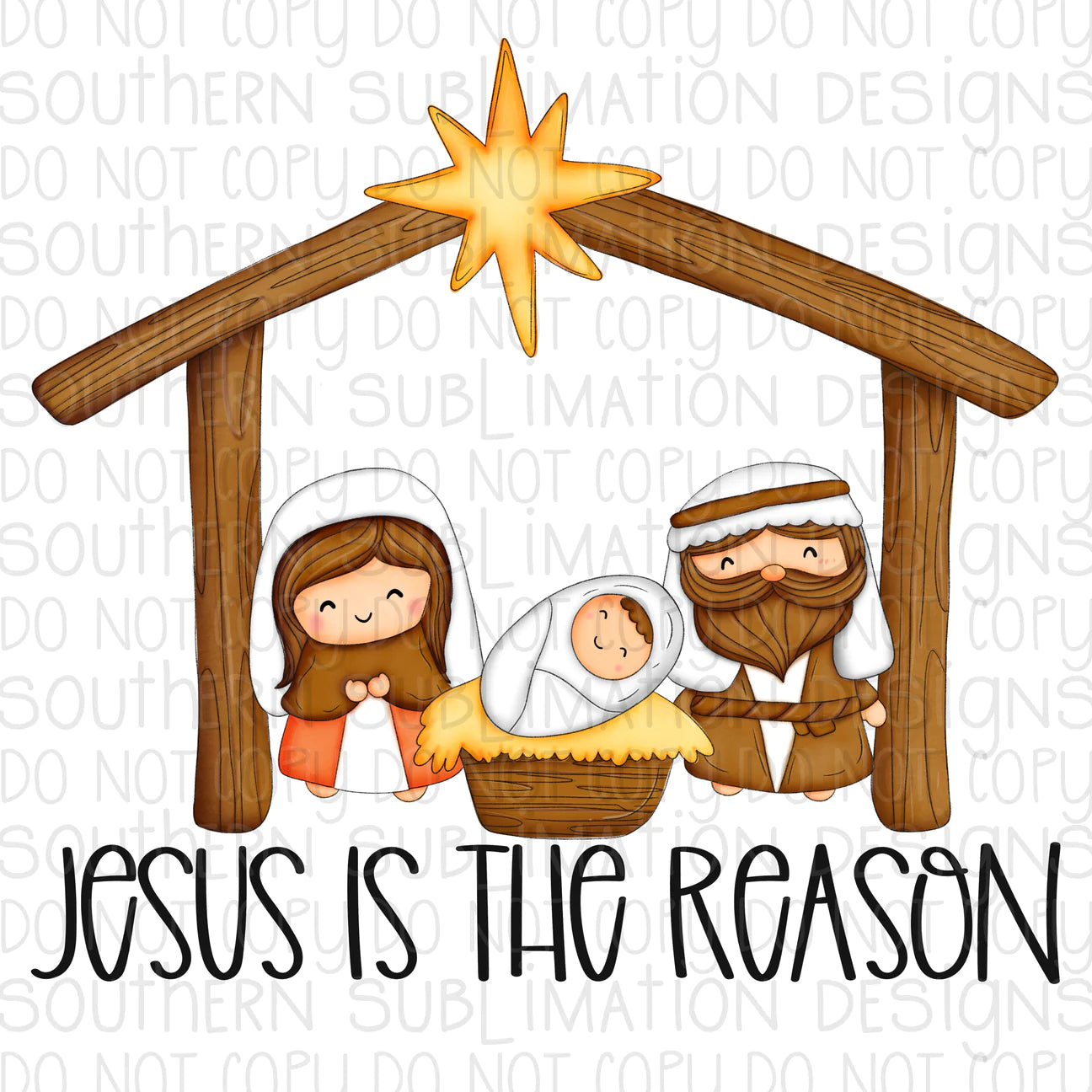 Jesus is the Reason Christmas -Cheat Clear Waterslide™ or White Cast Sticker