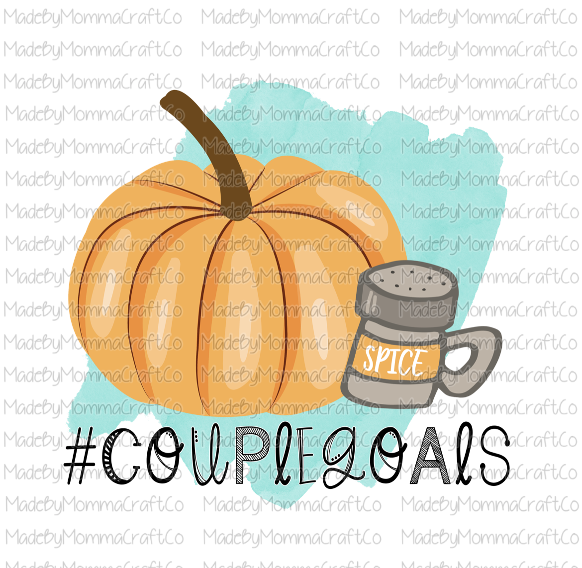 Pumpkin Spice Couple Goals fall-Cheat Clear Waterslide™ or White Cast Sticker