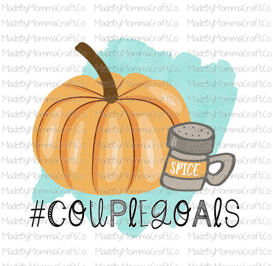 Pumpkin Spice Couple Goals fall-Cheat Clear Waterslide™ or White Cast Sticker