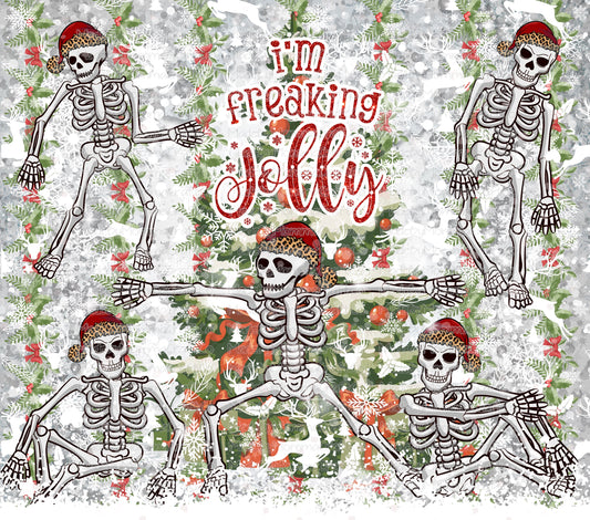 Im So Freaking Jolly Christmas Tumbler Wrap - Sublimation Vinyl Or Waterslide Wrap