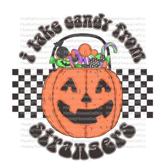 I take candy from strangers retro Halloween -Cheat Clear Waterslide™ or White Cast Sticker