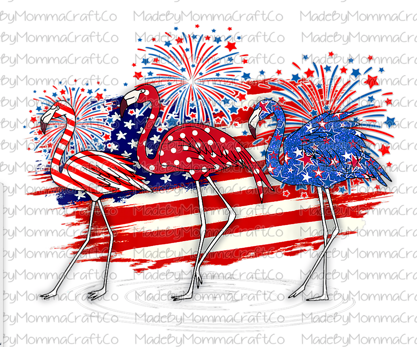 American Flag - Flamingo - Cheat Clear Waterslide™ or White Cast Sticker