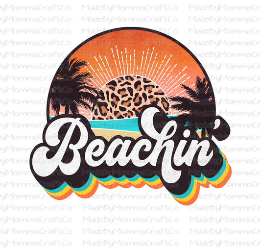 Retro Beachin Leopard Sunset- Cheat Clear Waterslide™ or White Cast Sticker